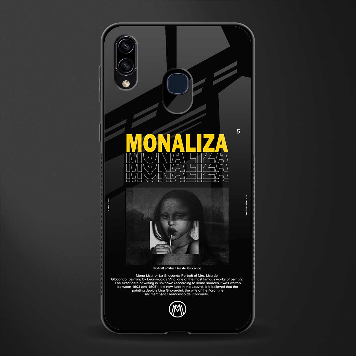 lollipop monaliza phone case | glass case for samsung galaxy m10s