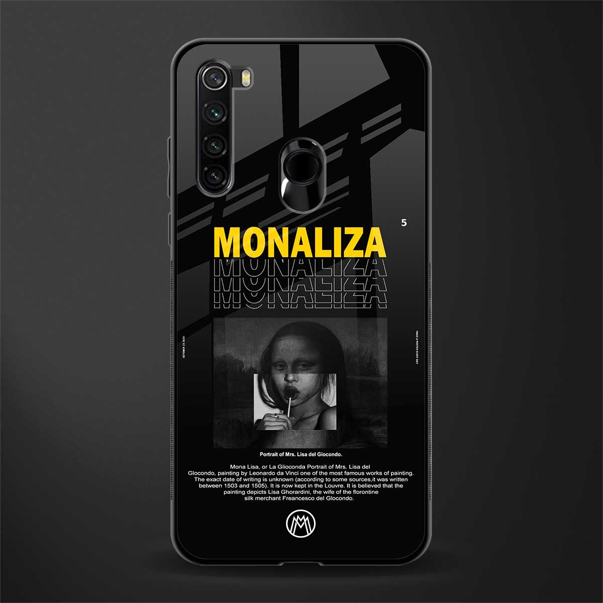 lollipop monaliza phone case | glass case for redmi note 8