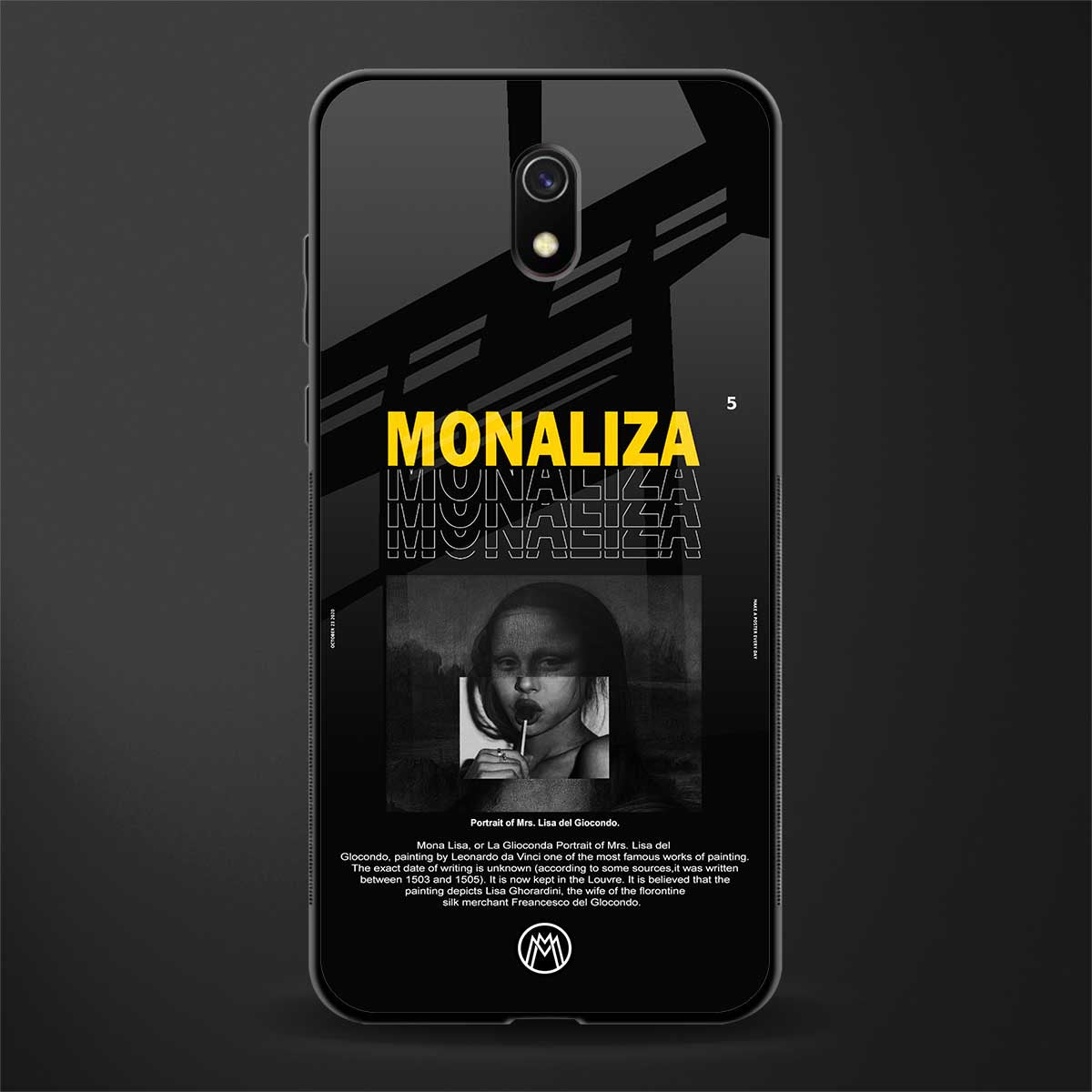 lollipop monaliza glass case for redmi 8a image