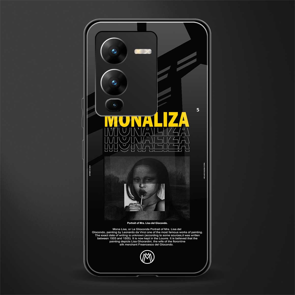 lollipop monaliza back phone cover | glass case for vivo v25 pro 5g