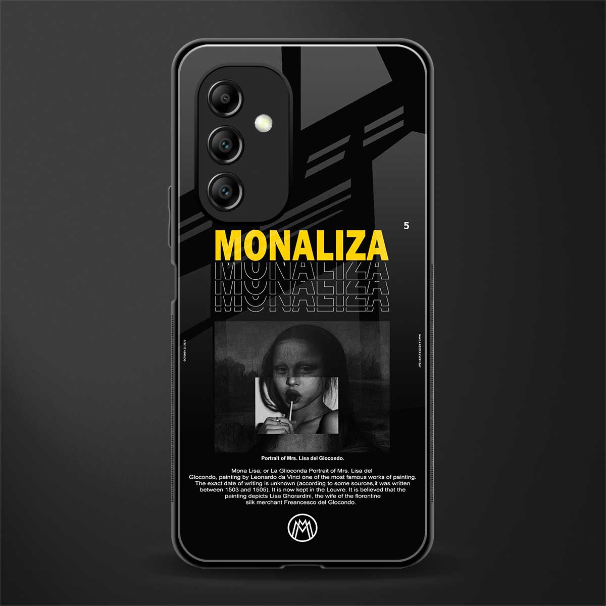 lollipop monaliza back phone cover | glass case for samsung galaxy a14 5g