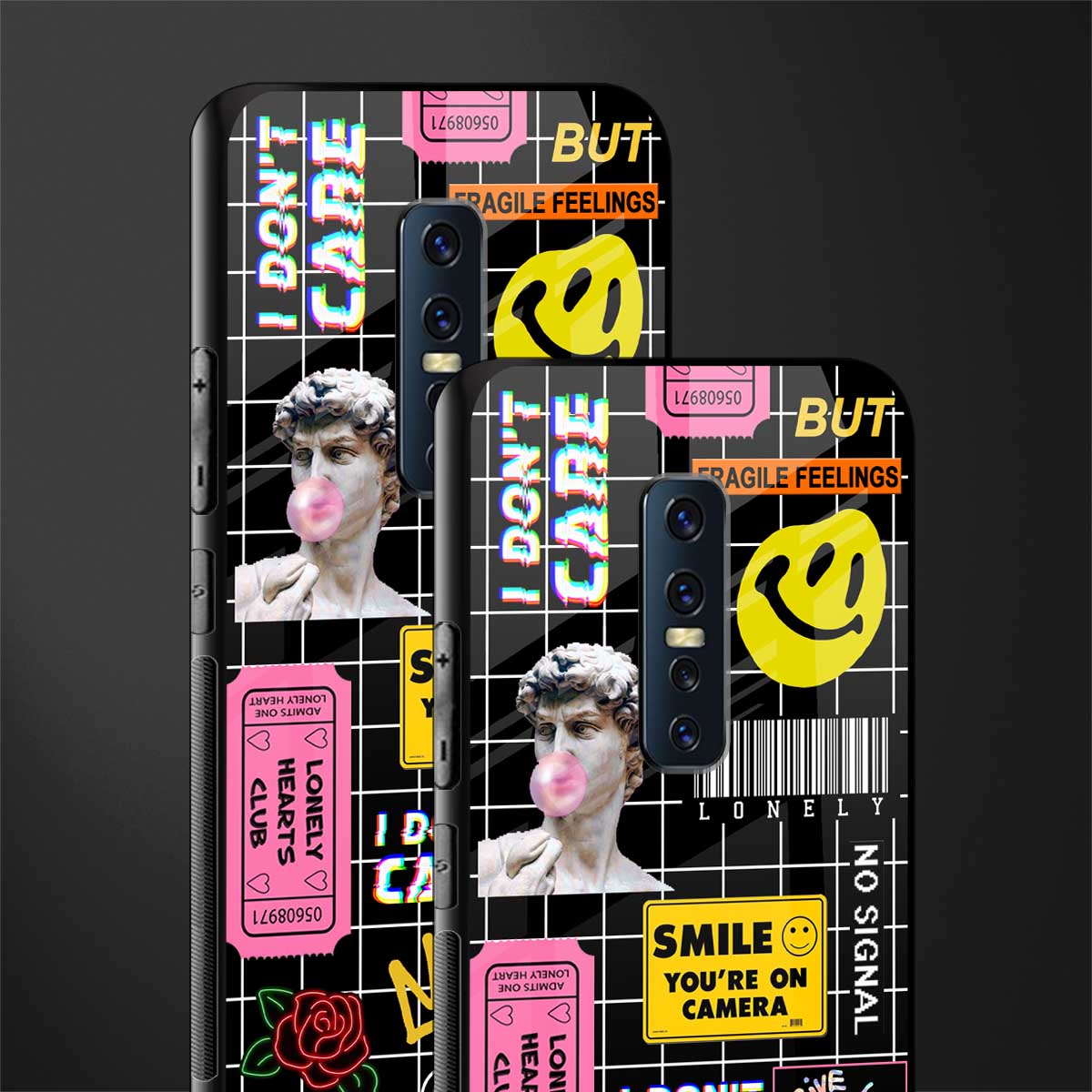 lonely hearts club black glass case for vivo v17 pro image-2