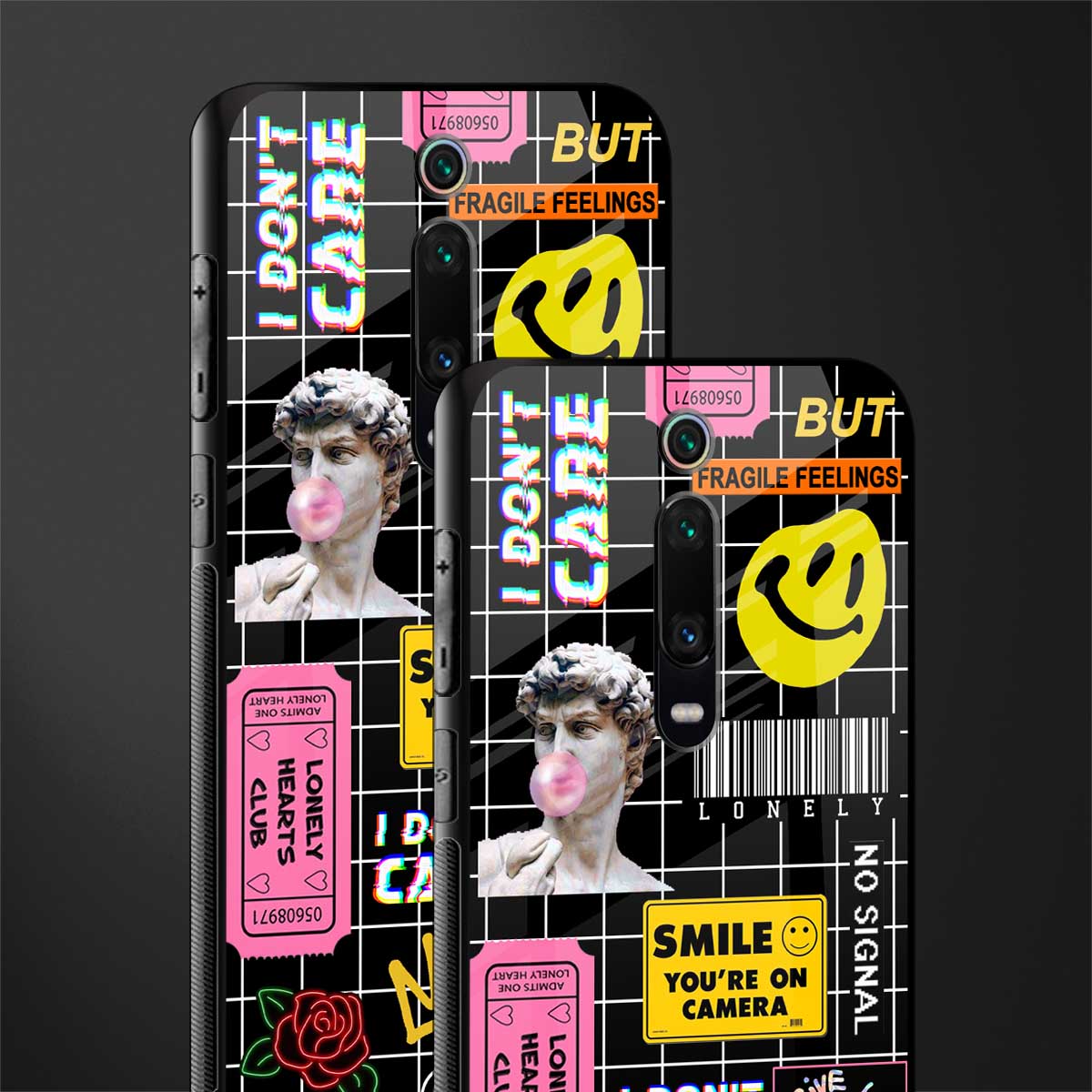 lonely hearts club black glass case for redmi k20 pro image-2