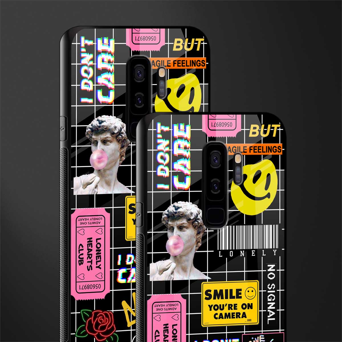 lonely hearts club black glass case for samsung galaxy s9 plus image-2