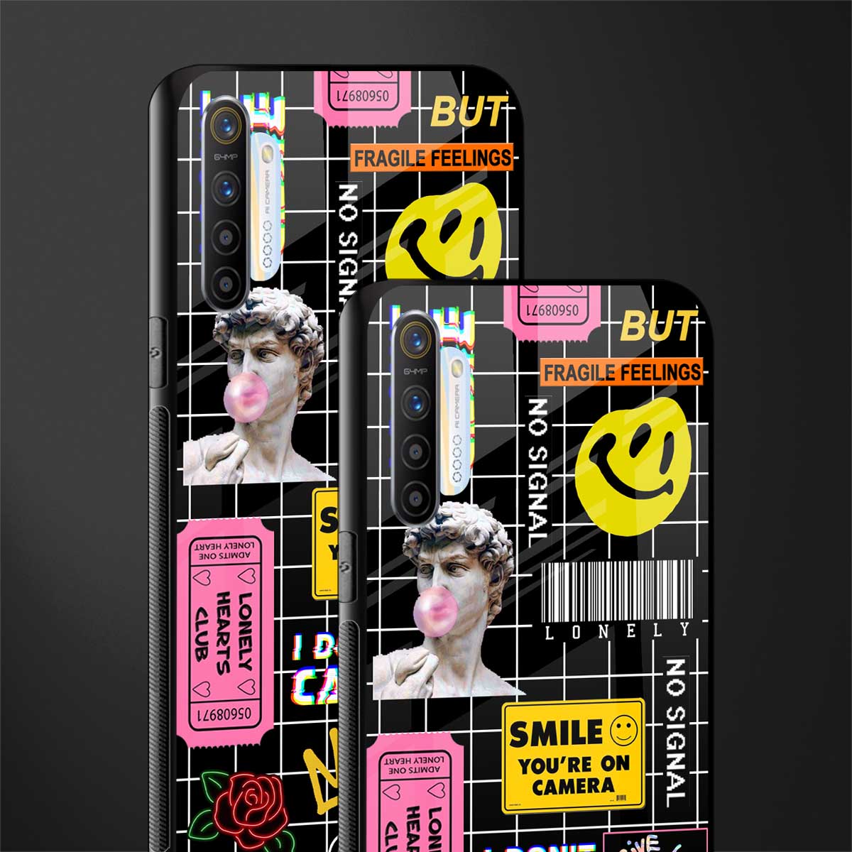 lonely hearts club black glass case for realme x2 image-2