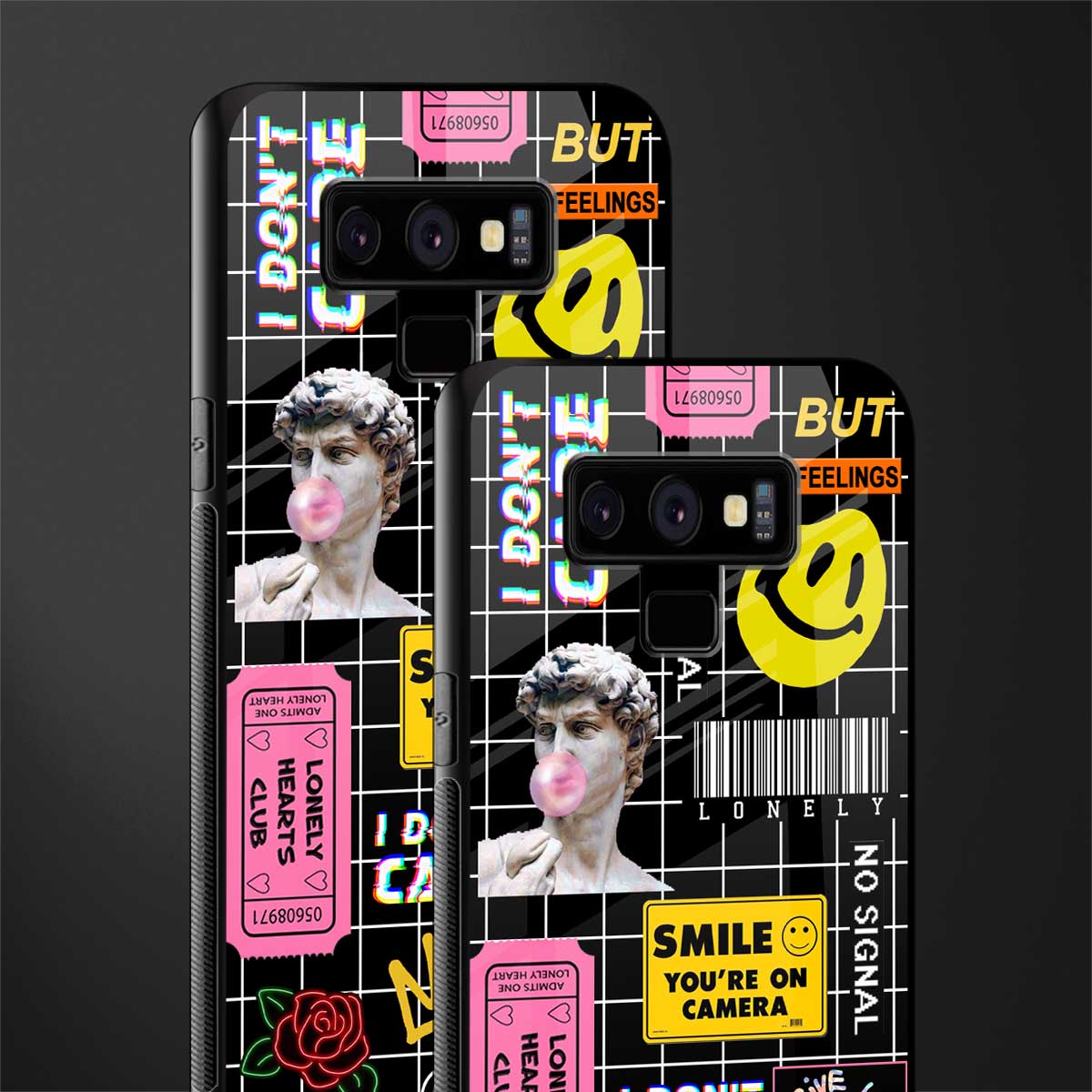 lonely hearts club black glass case for samsung galaxy note 9 image-2