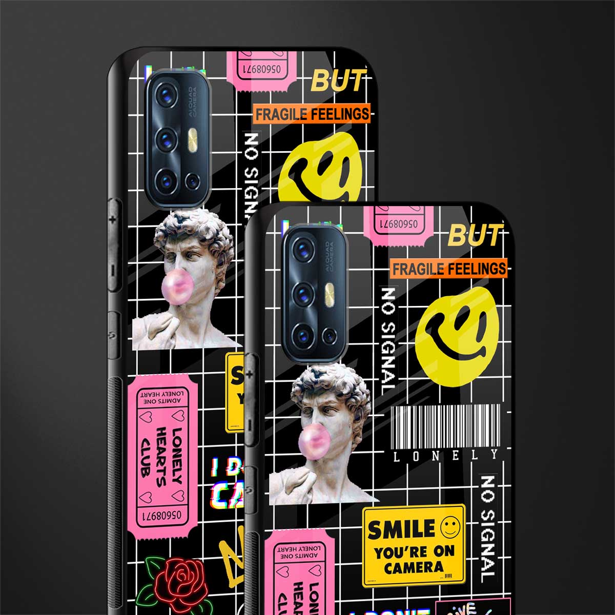 lonely hearts club black glass case for vivo v17 image-2
