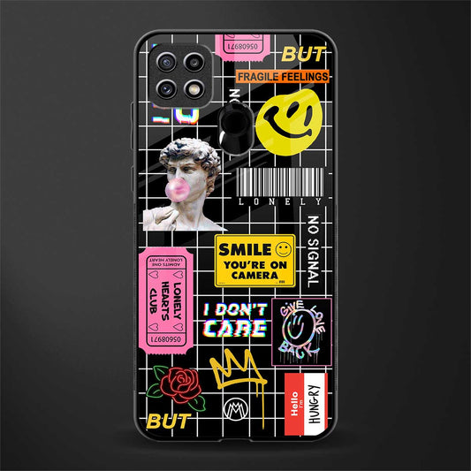 lonely hearts club black glass case for oppo a15s image
