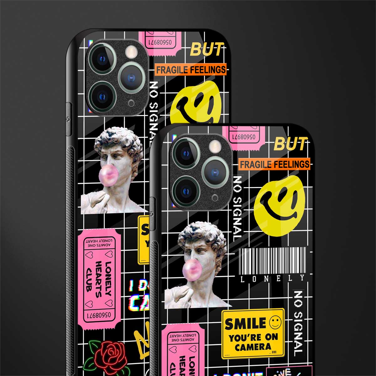lonely hearts club black glass case for iphone 11 pro image-2