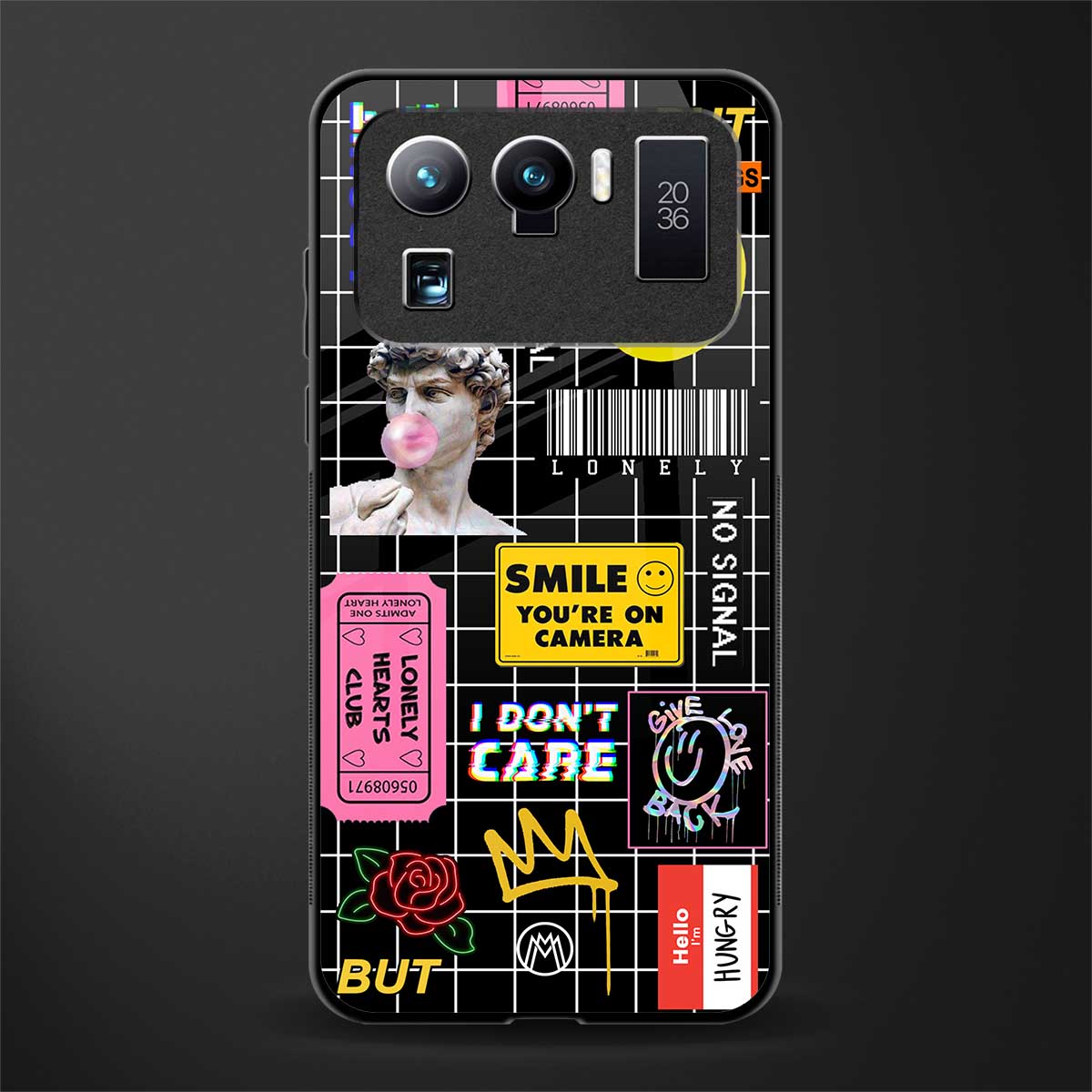 lonely hearts club black glass case for mi 11 ultra 5g image