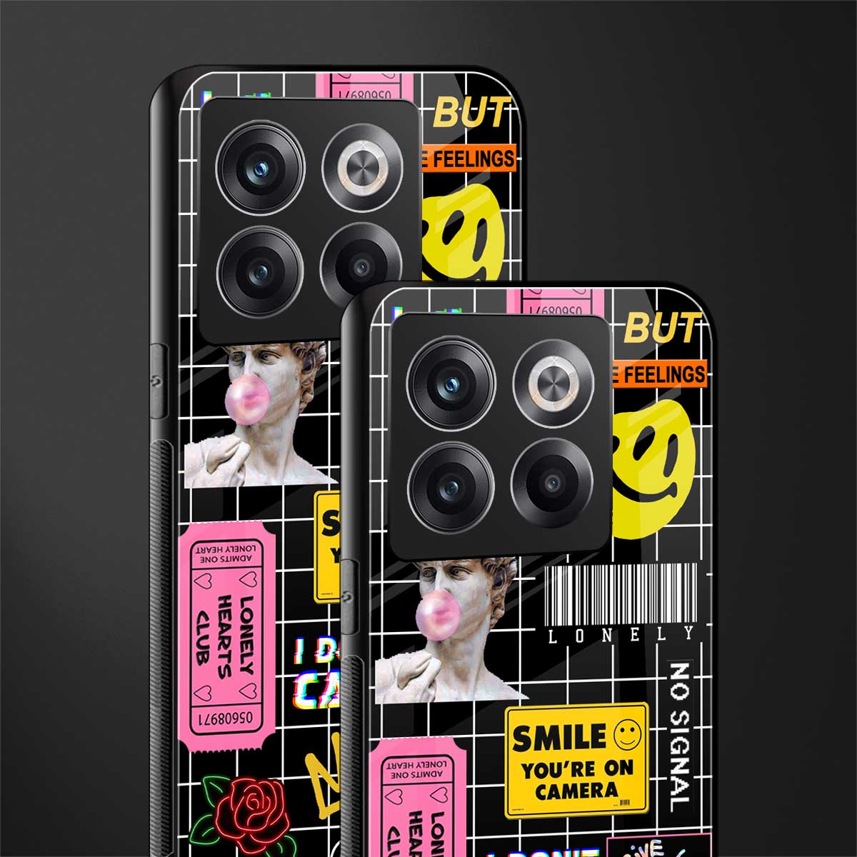 lonely hearts club black back phone cover | glass case for oneplus 10t