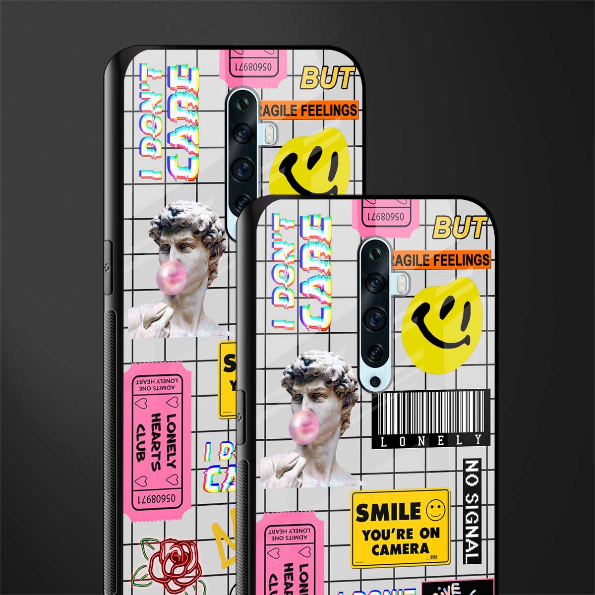 lonely hearts club white glass case for oppo reno 2z image-2