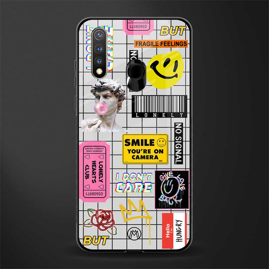 lonely hearts club white glass case for vivo y19 image
