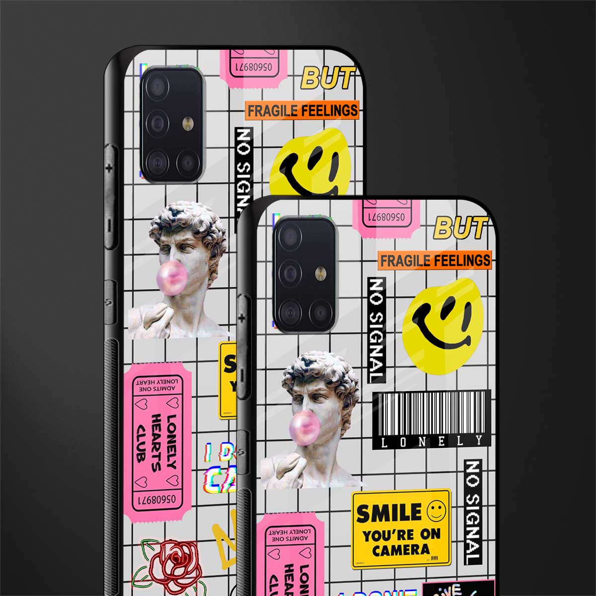 lonely hearts club white glass case for samsung galaxy a71 image-2