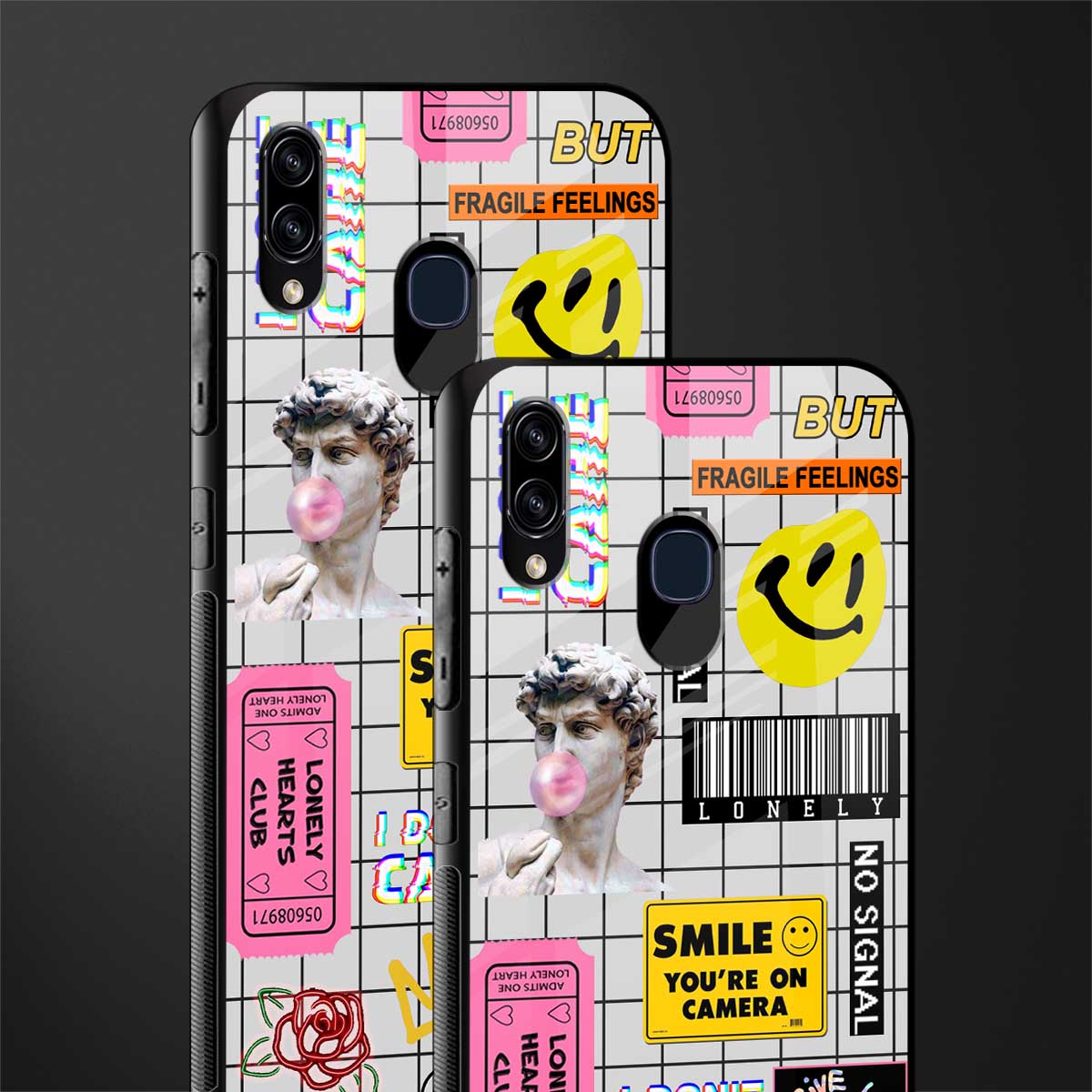 lonely hearts club white glass case for samsung galaxy a30 image-2