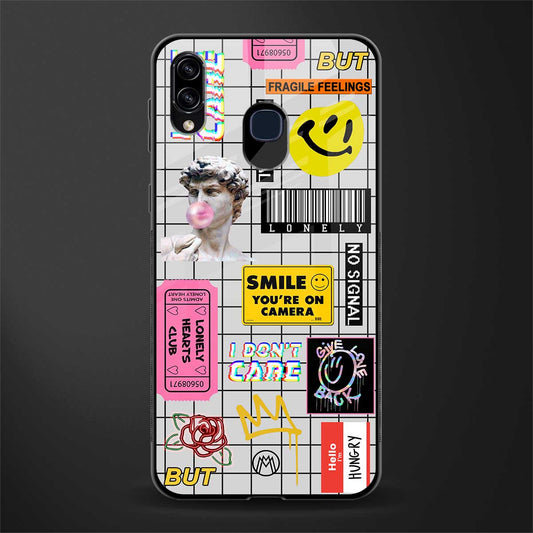 lonely hearts club white glass case for samsung galaxy a20 image