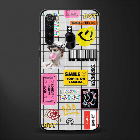 lonely hearts club white glass case for redmi note 8 image
