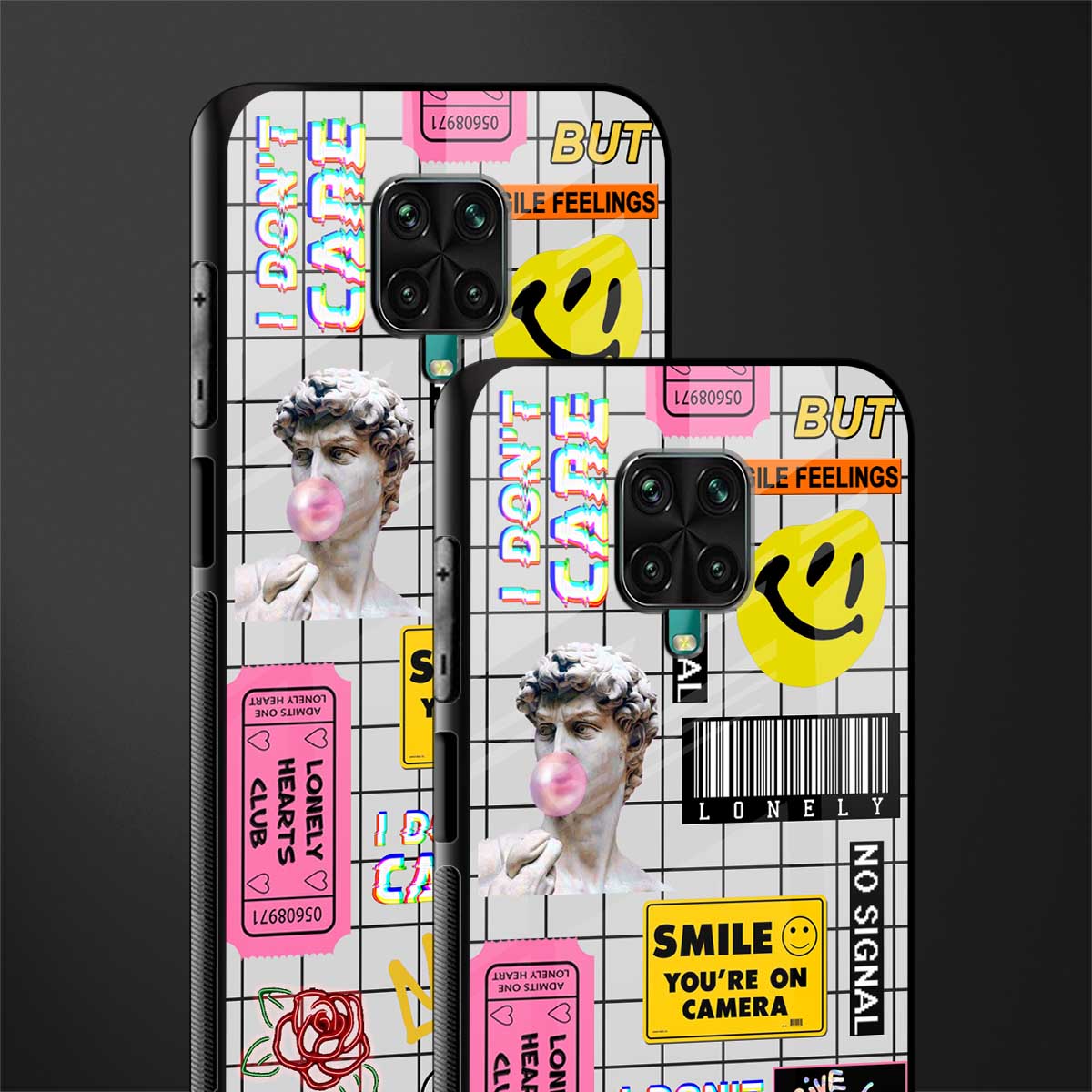 lonely hearts club white glass case for poco m2 pro image-2