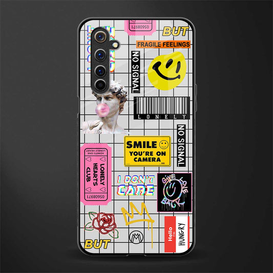 lonely hearts club white glass case for realme 6 image