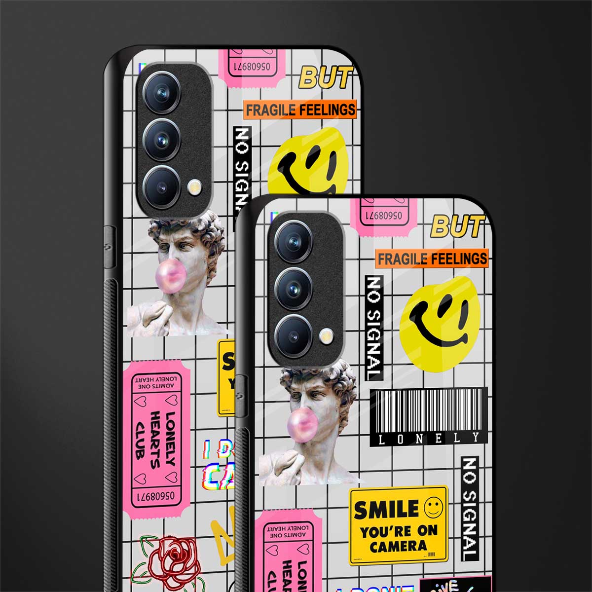 lonely hearts club white glass case for oppo f19 image-2