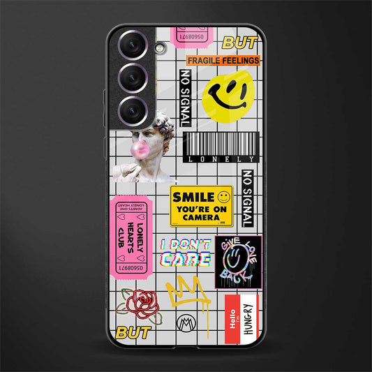 lonely hearts club white glass case for samsung galaxy s22 5g image