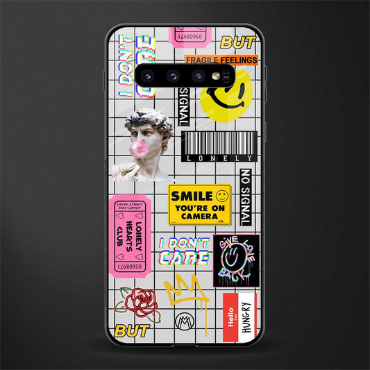 lonely hearts club white glass case for samsung galaxy s10 plus image