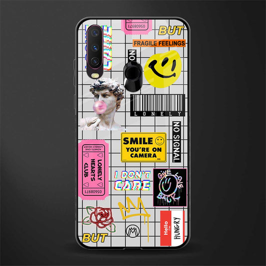 lonely hearts club white glass case for vivo y15 image