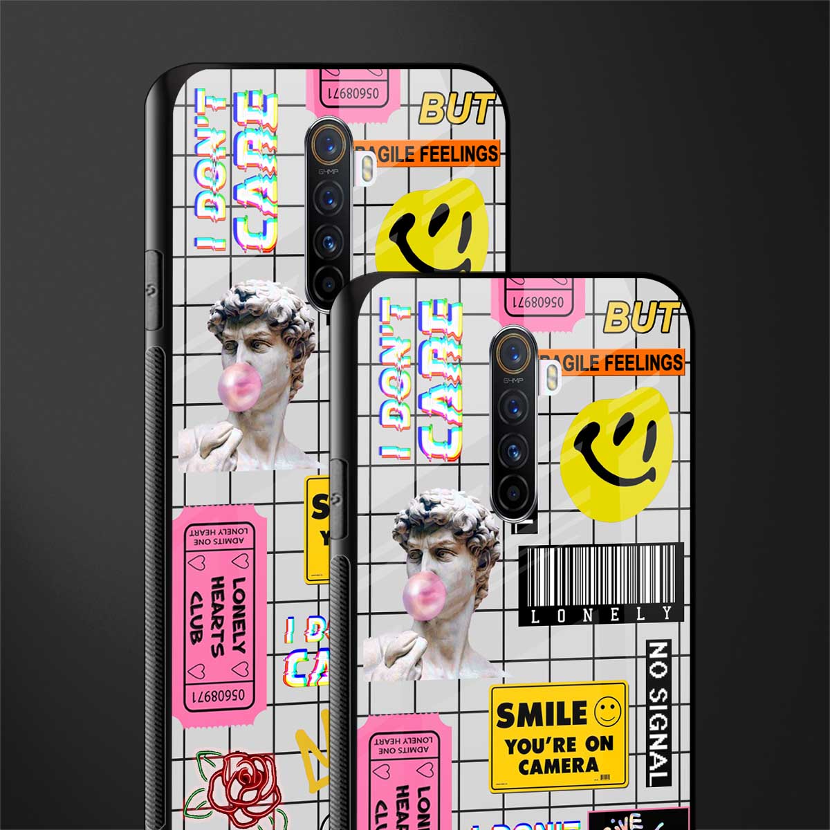 lonely hearts club white glass case for realme x2 pro image-2