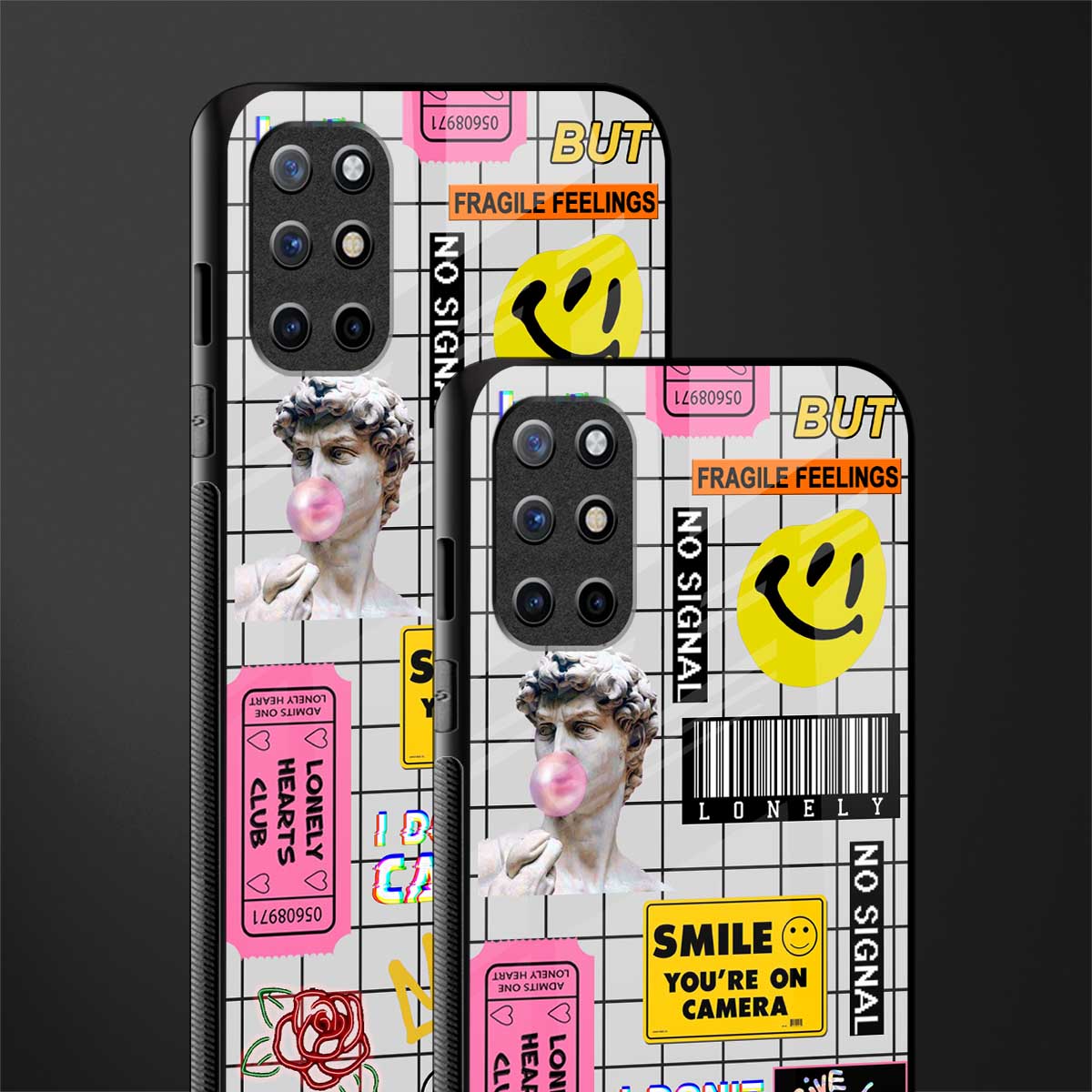 lonely hearts club white glass case for oneplus 8t image-2