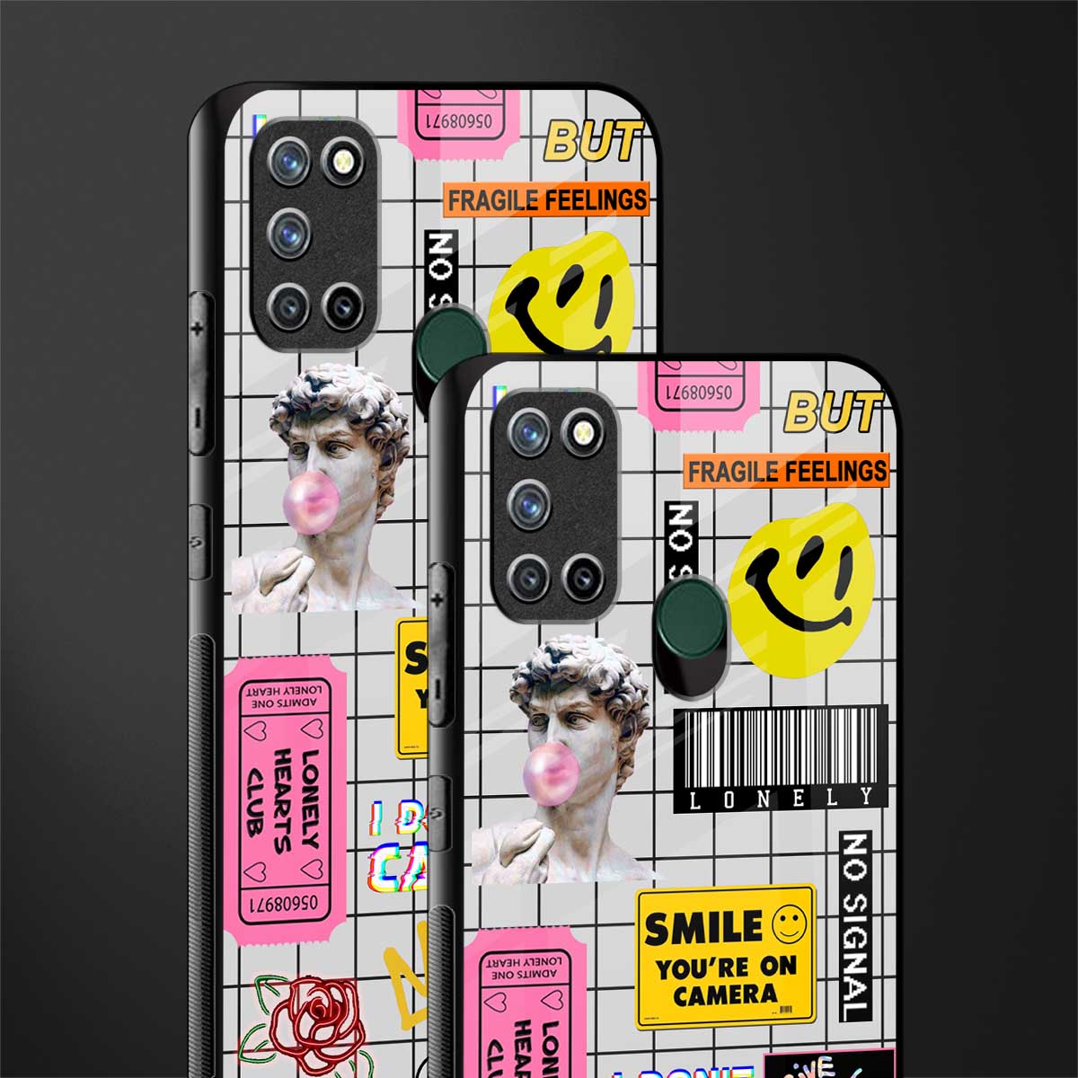 lonely hearts club white glass case for realme 7i image-2