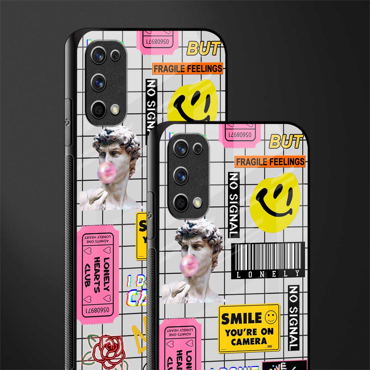 lonely hearts club white glass case for realme 7 pro image-2