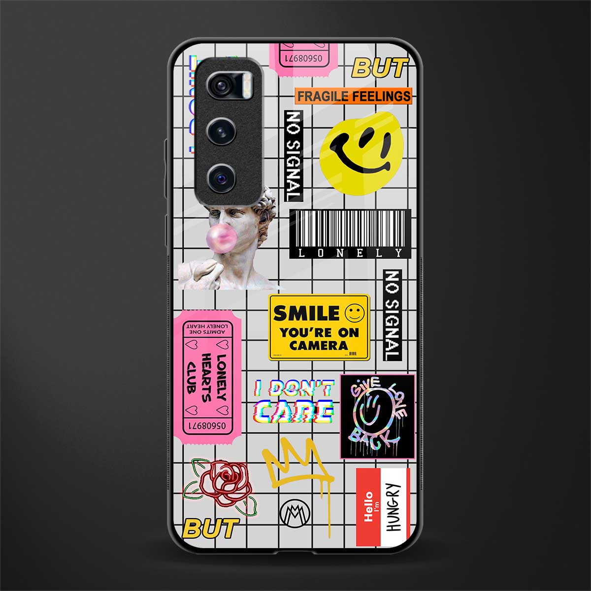 lonely hearts club white glass case for vivo v20 se image