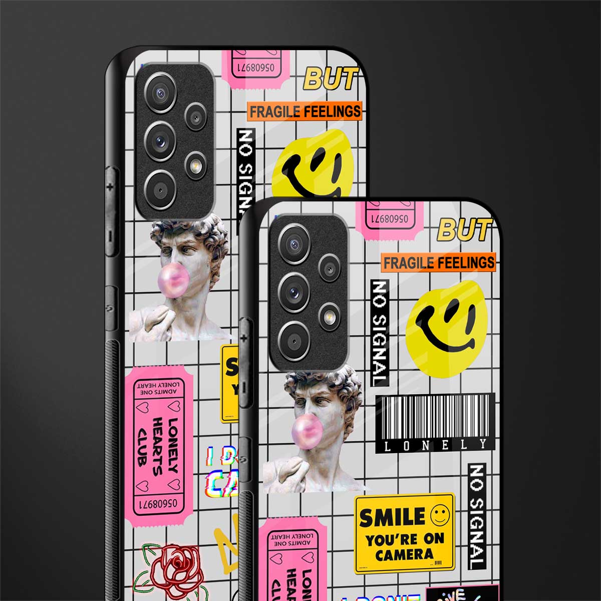 lonely hearts club white glass case for samsung galaxy a72 image-2