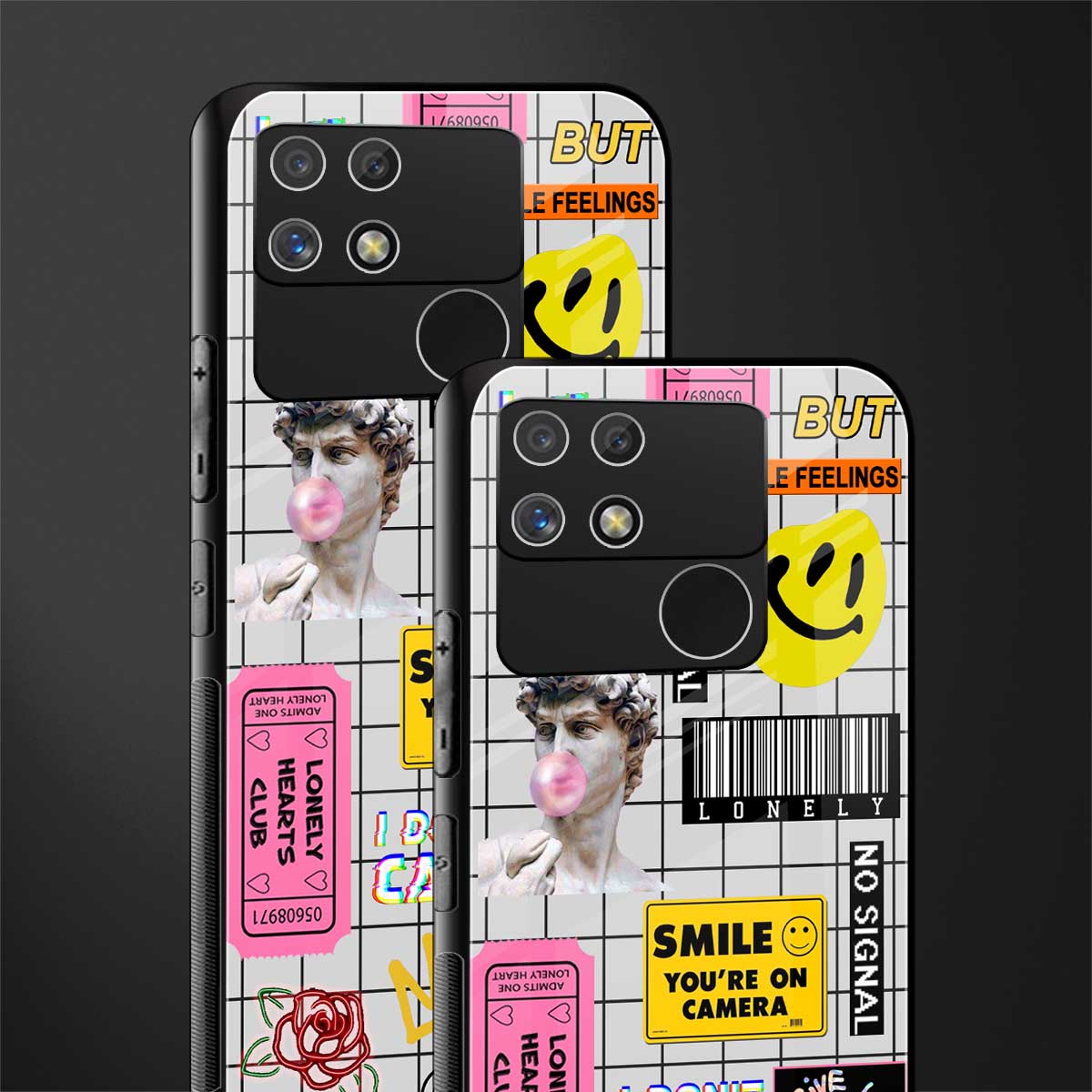 lonely hearts club white back phone cover | glass case for realme narzo 50a