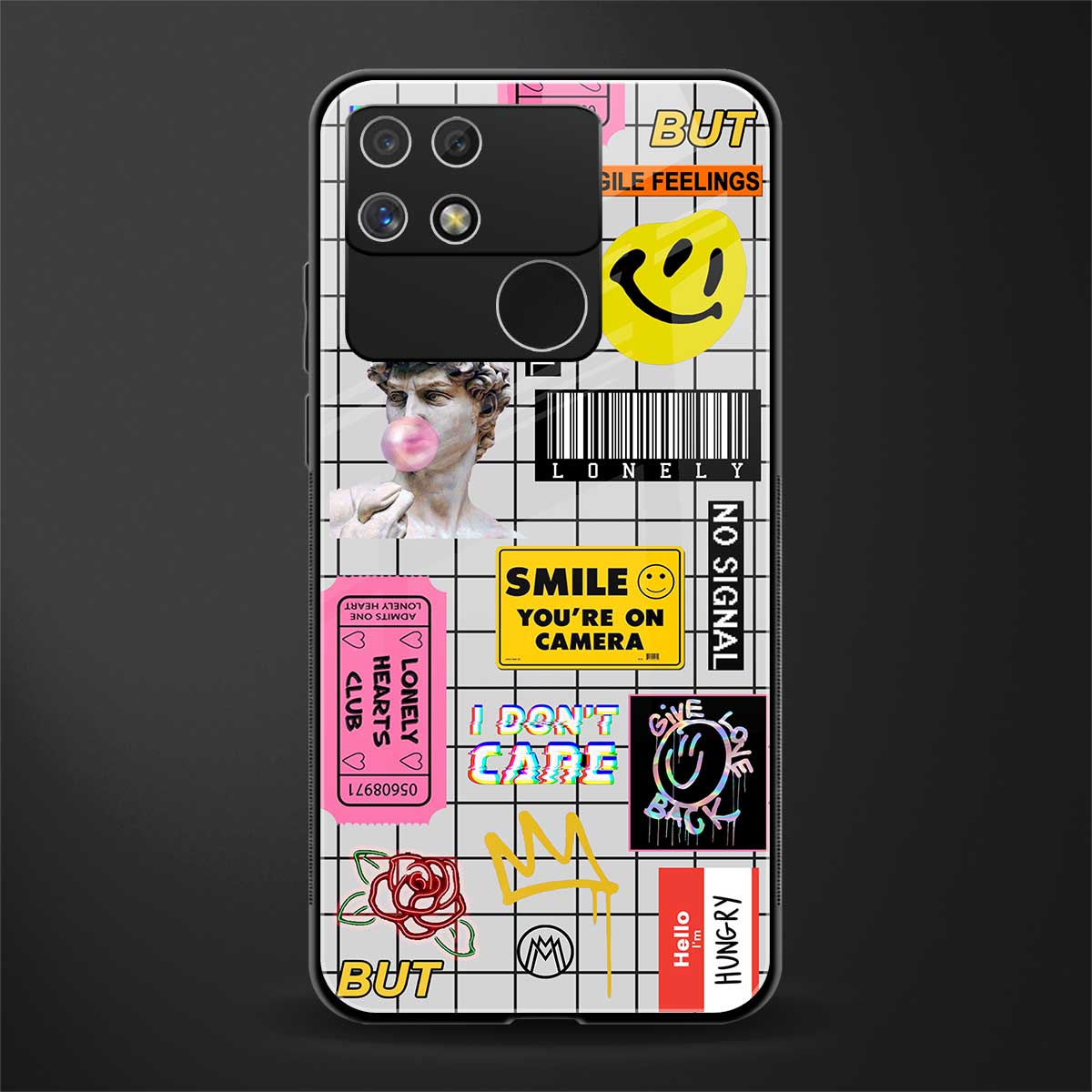 lonely hearts club white back phone cover | glass case for realme narzo 50a