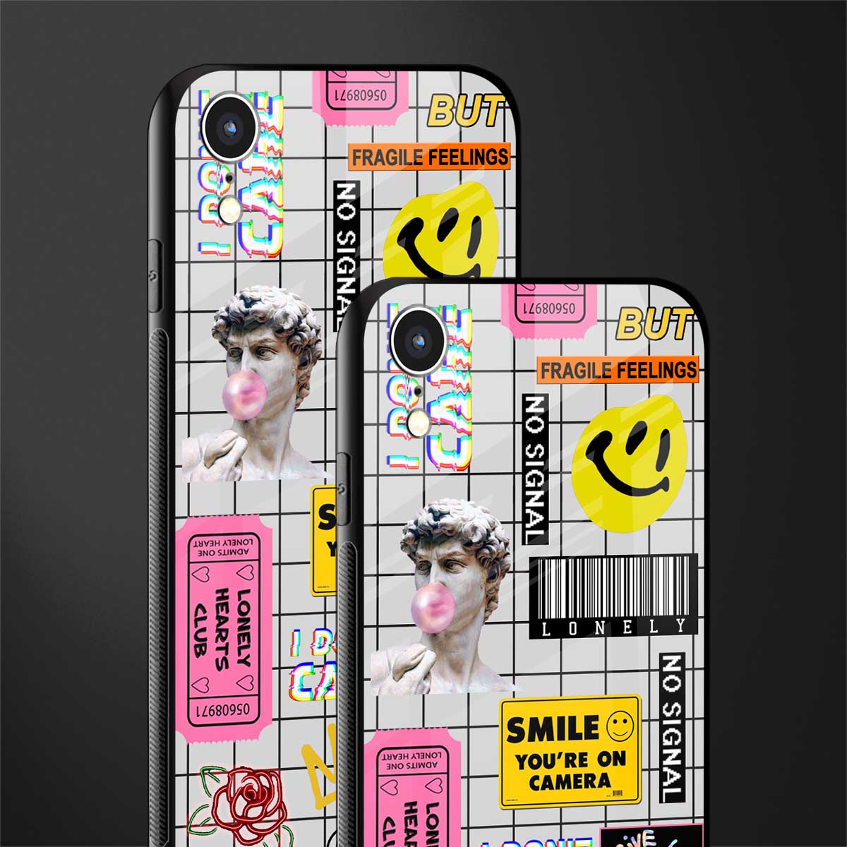 lonely hearts club white glass case for iphone xr image-2