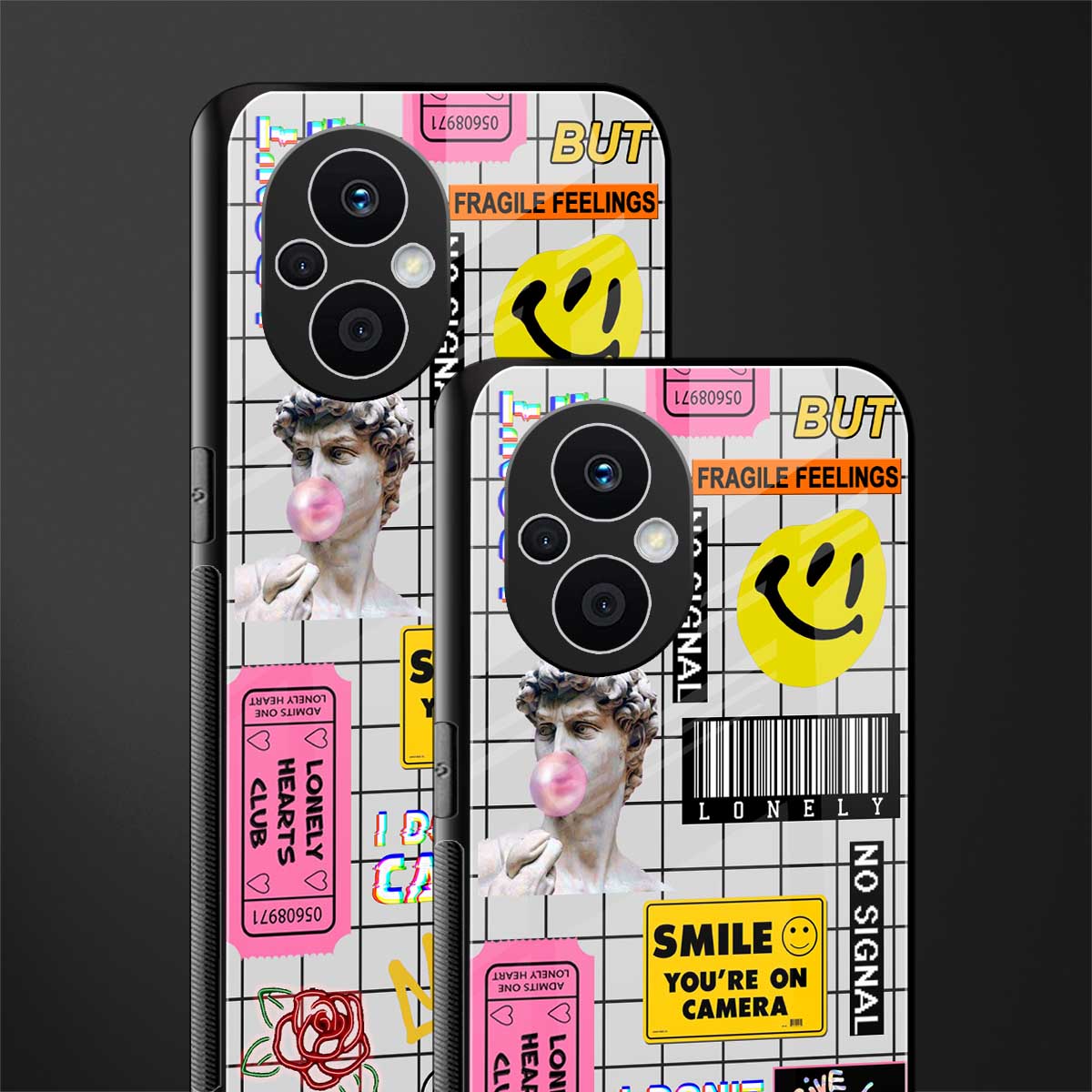 lonely hearts club white back phone cover | glass case for oppo f21 pro 5g