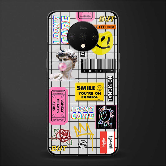 lonely hearts club white glass case for oneplus 7t image