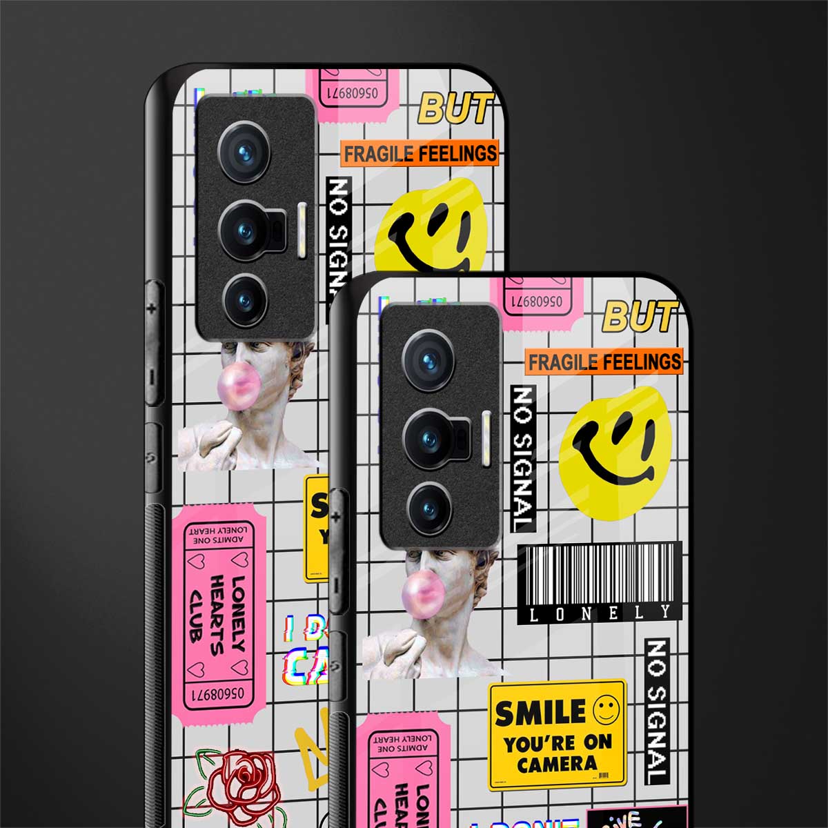 lonely hearts club white glass case for vivo x70 image-2