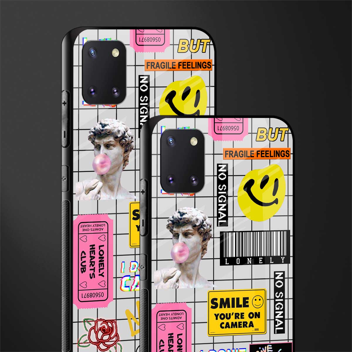 lonely hearts club white glass case for samsung a81 image-2
