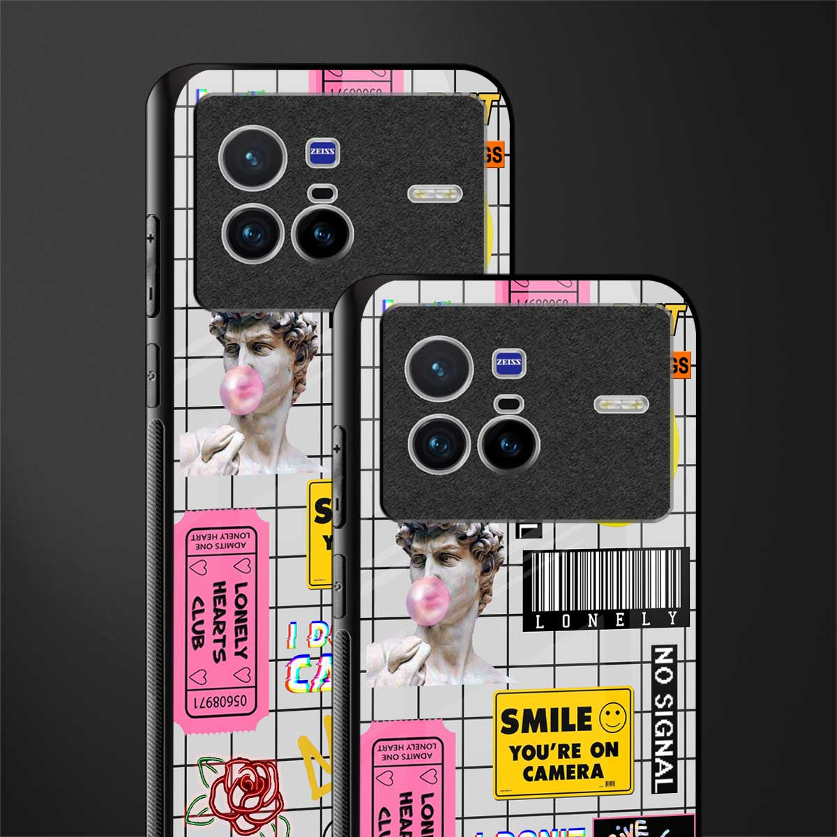 lonely hearts club white glass case for vivo x80 image-2