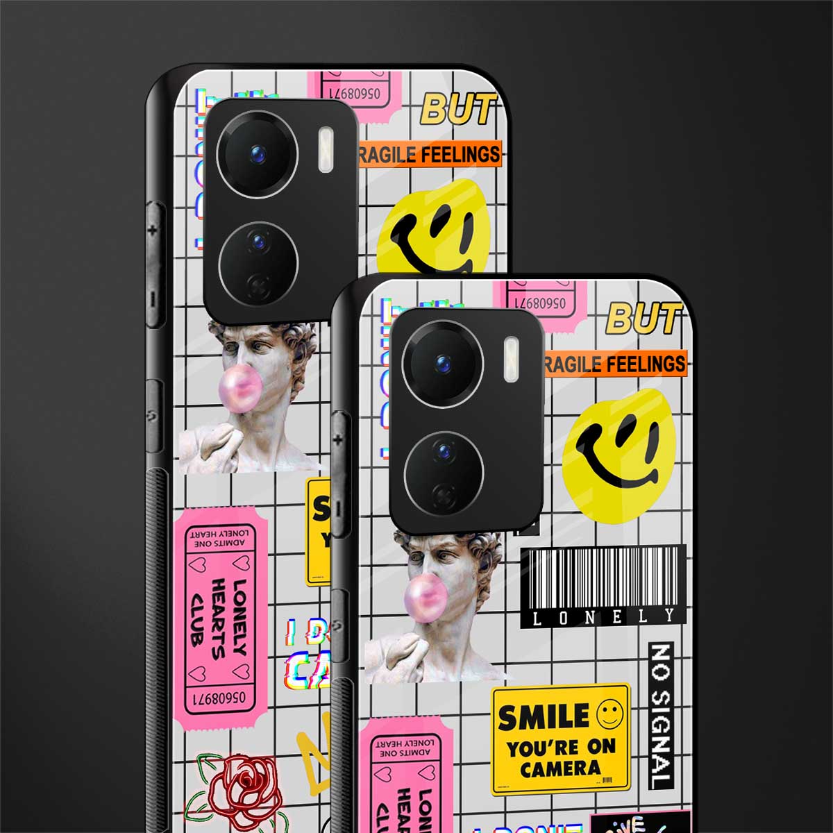 lonely hearts club white back phone cover | glass case for vivo y16
