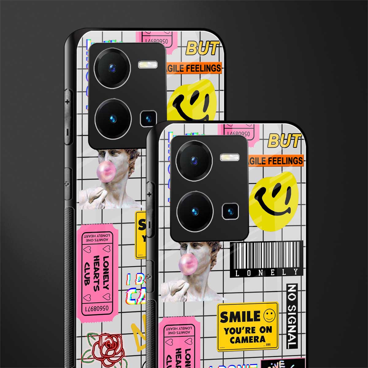 lonely hearts club white back phone cover | glass case for vivo y35 4g