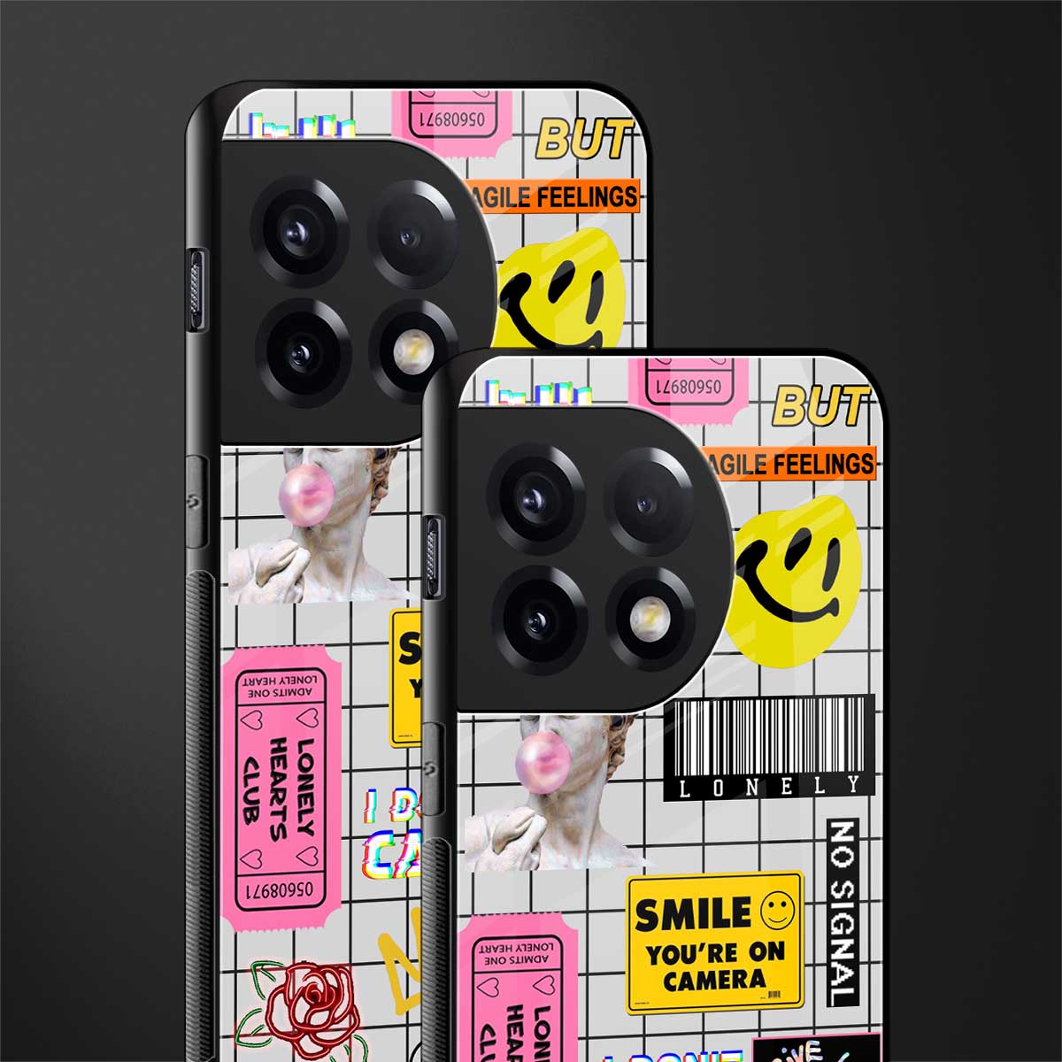 lonely hearts club white back phone cover | glass case for oneplus 11r