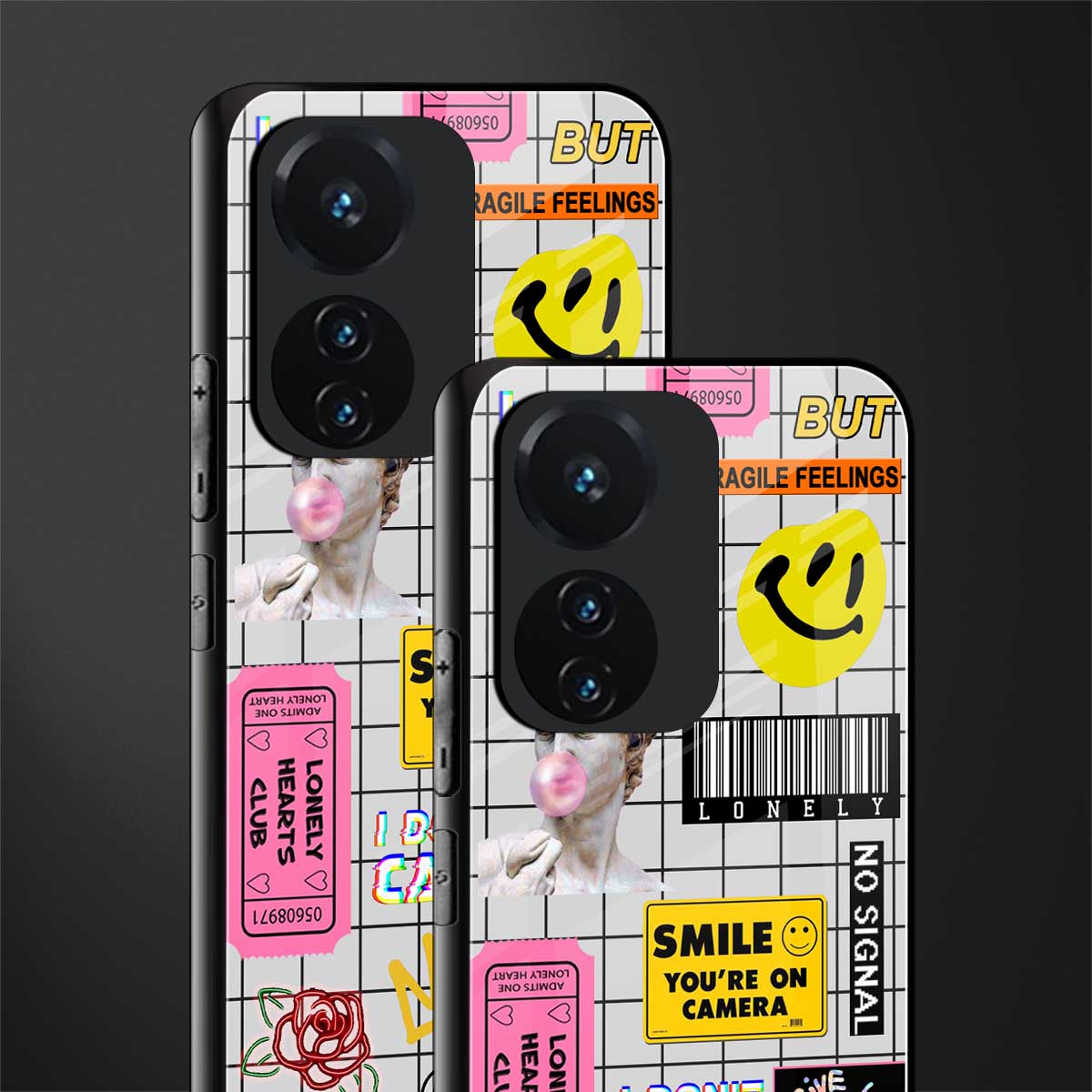 lonely hearts club white back phone cover | glass case for vivo t1 44w 4g