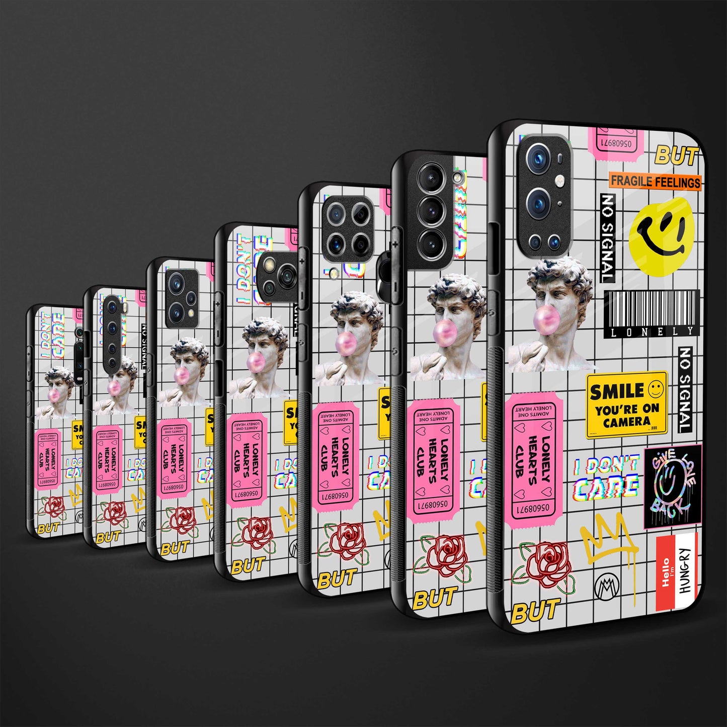 lonely hearts club white glass case for samsung galaxy a71 image-3