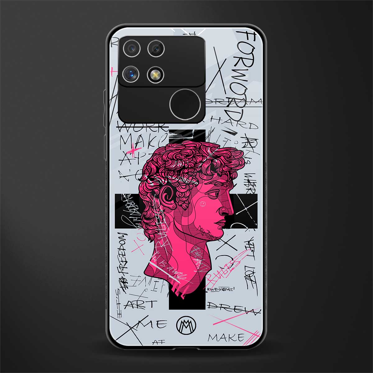 lost in reality david back phone cover | glass case for realme narzo 50a