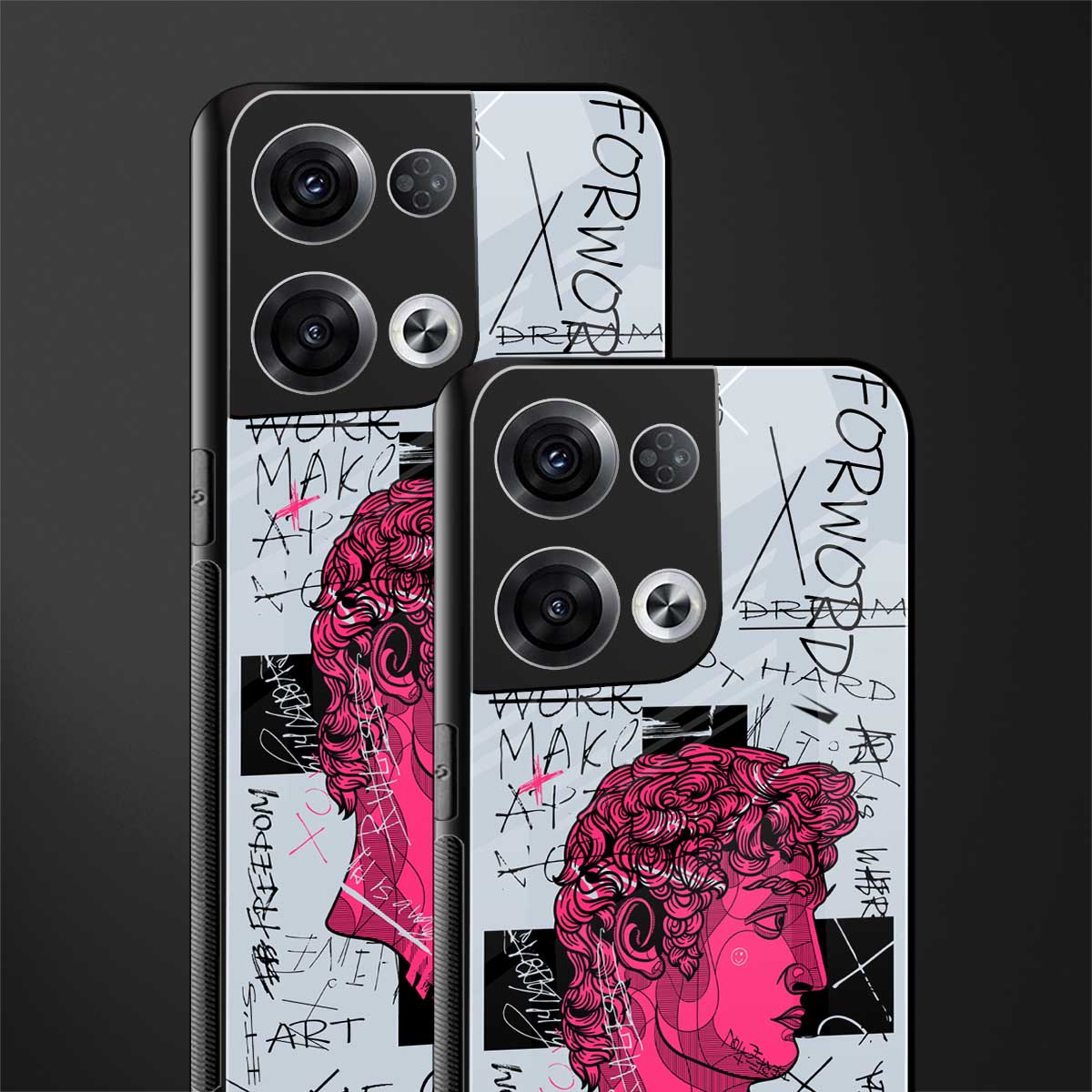 lost in reality david back phone cover | glass case for oppo reno 8 pro