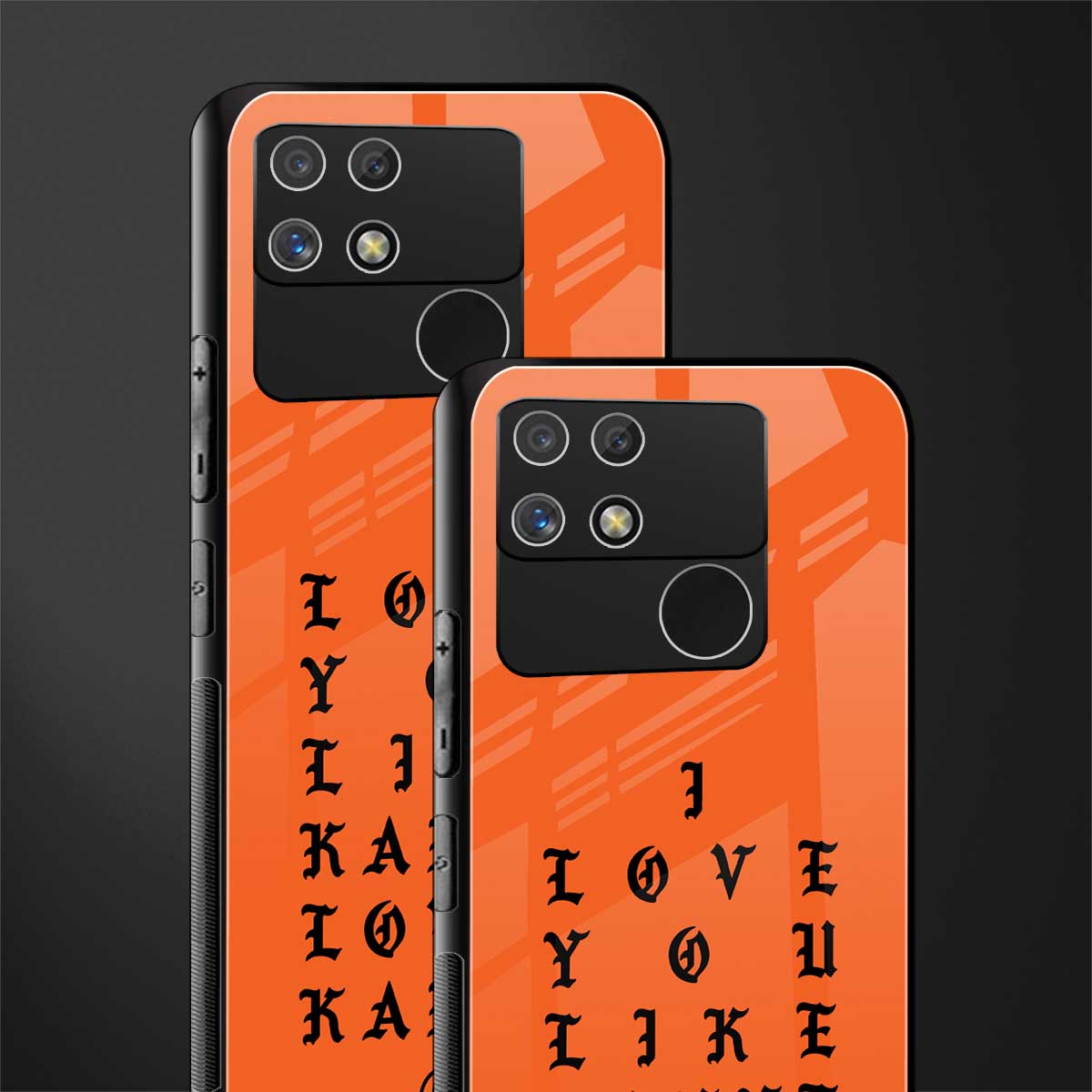 love like kanye back phone cover | glass case for realme narzo 50a