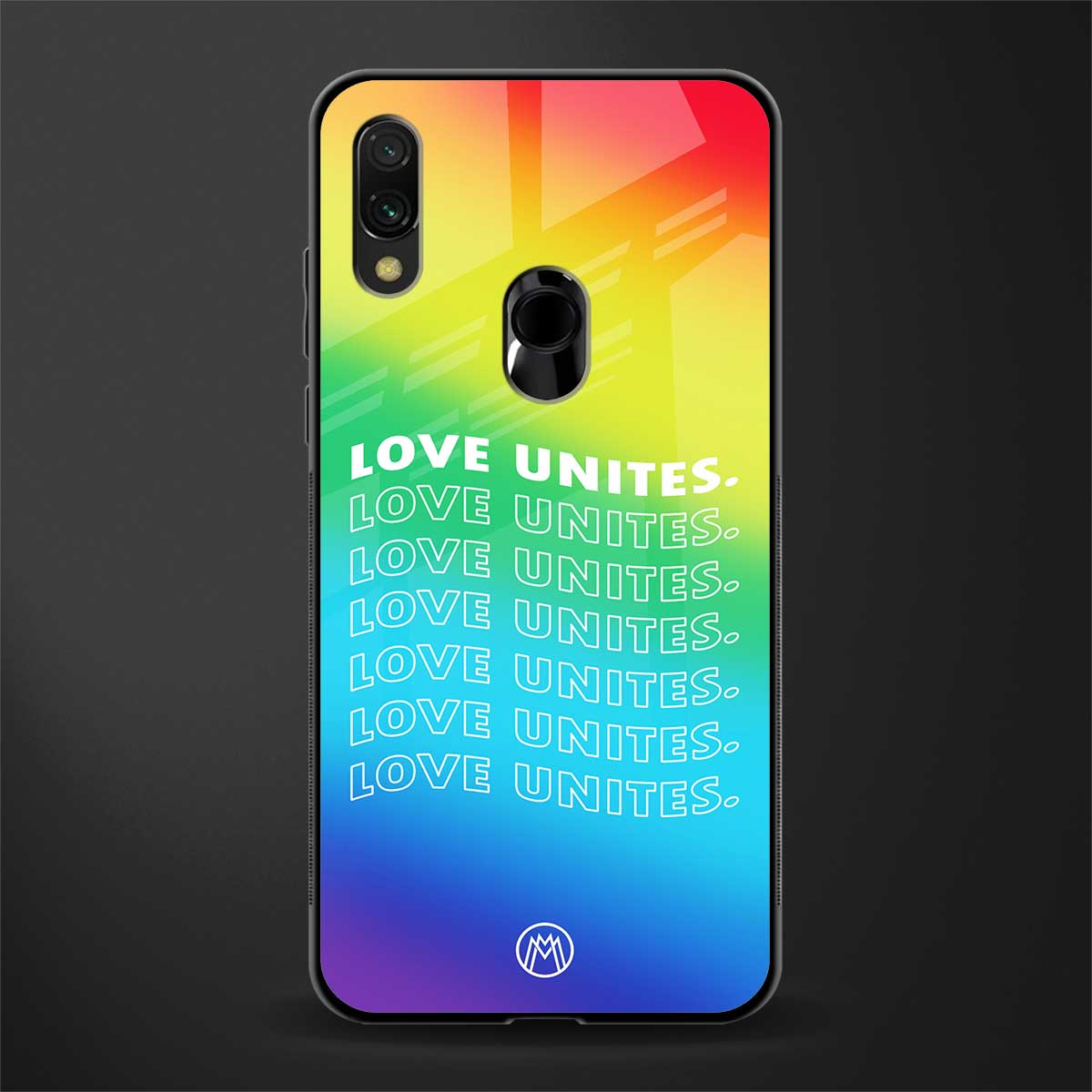 love unites glass case for redmi y3 image